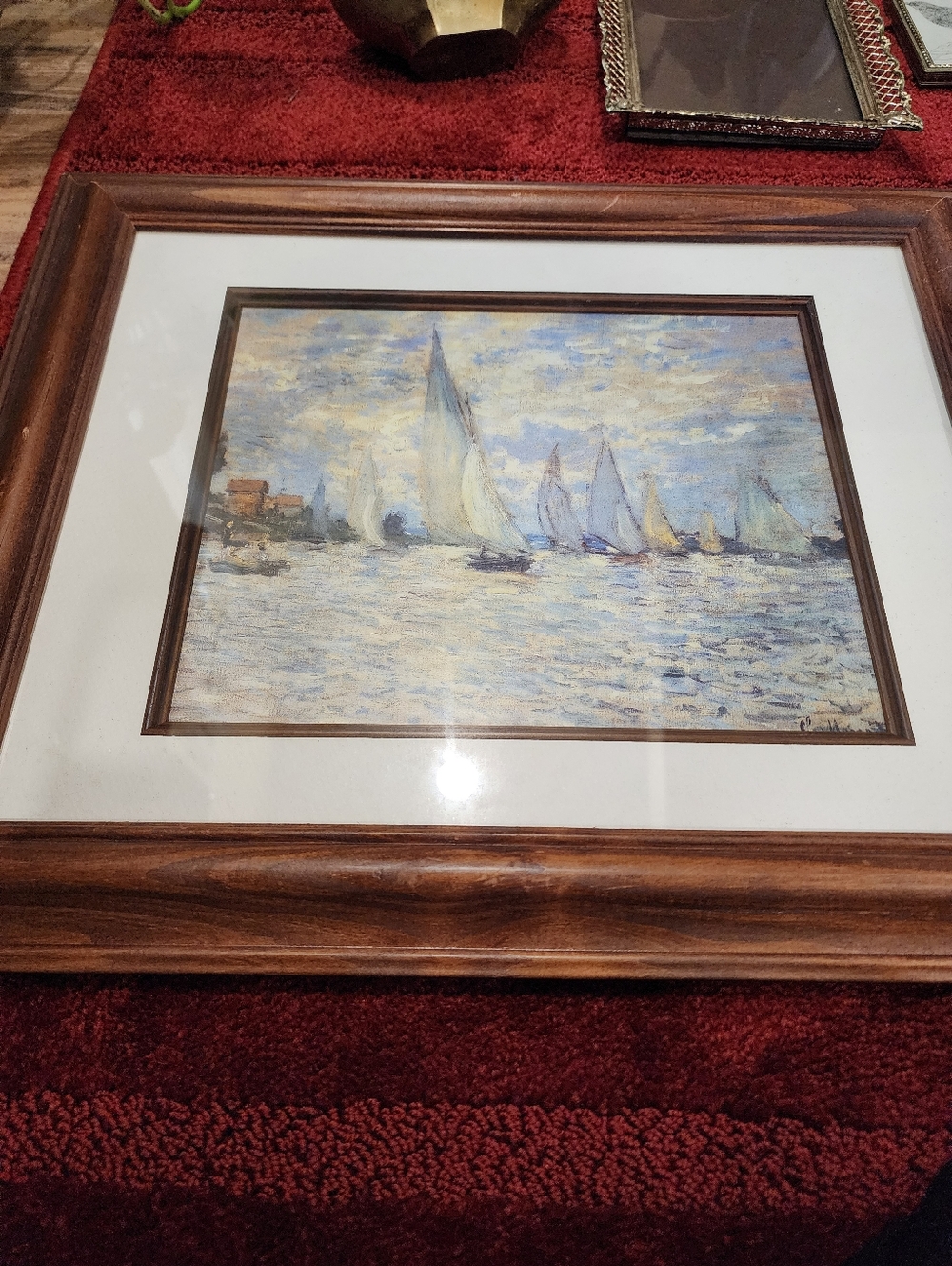 Claude Monet Les Barques Old Master Picture Framed Wall Art Print